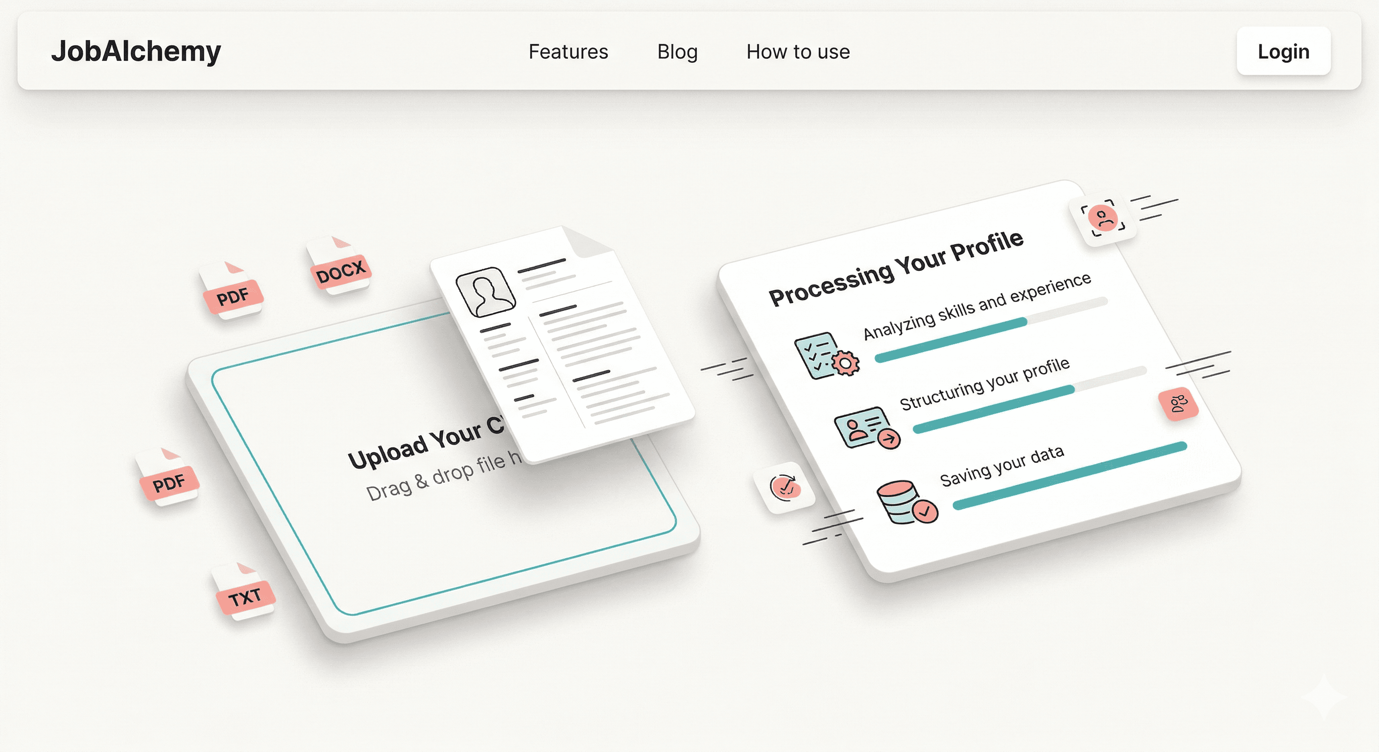 CV upload interface screenshot